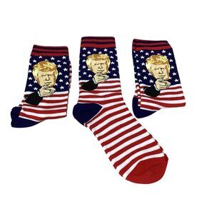 Trump Patriot Unisex Adult Socks One Size Fits All Three Pairs New Bagged